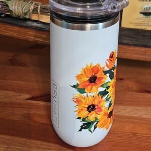 BRUMATE Sunflower Wine/Champagne Flute with Flip Top